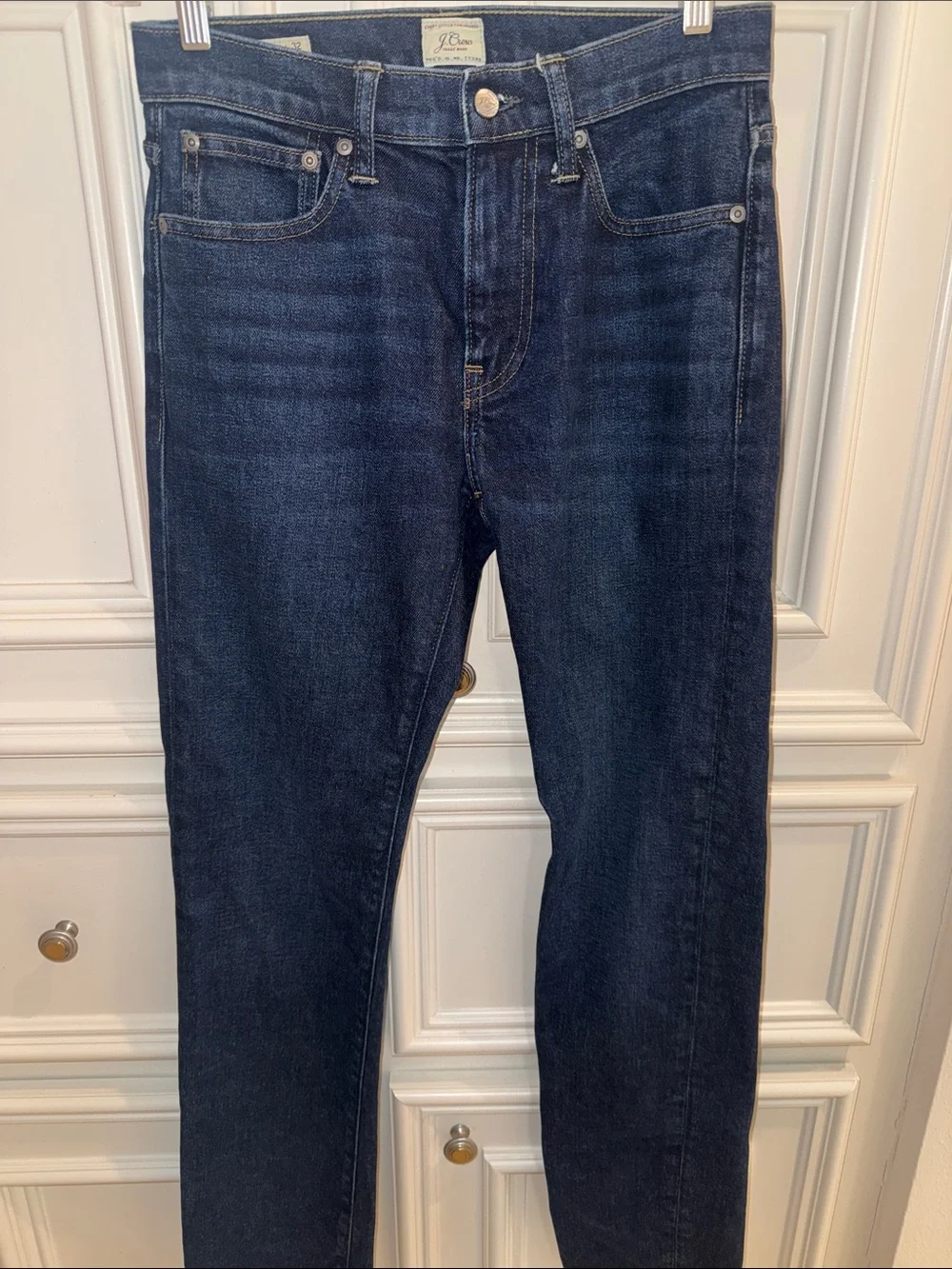 Jcrew Men's Straight-Fit Stretch Jeans - Dark Blue